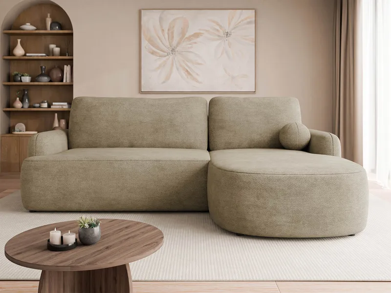 Branrel 4-personers sovesofa med divan højre - Beige - Møbler - Sofaer - Sovesofaer