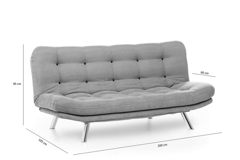 Breana 3-pers. Sovesofa - Grå - Møbler - Sofaer - Sovesofaer