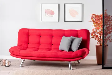 Breana 3-pers. Sovesofa - Rød - Møbler - Sofaer - Sovesofaer