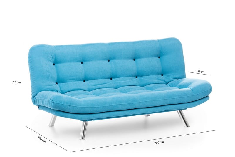 Breana 3-pers. Sovesofa - Turkis - Møbler - Sofaer - Sovesofaer