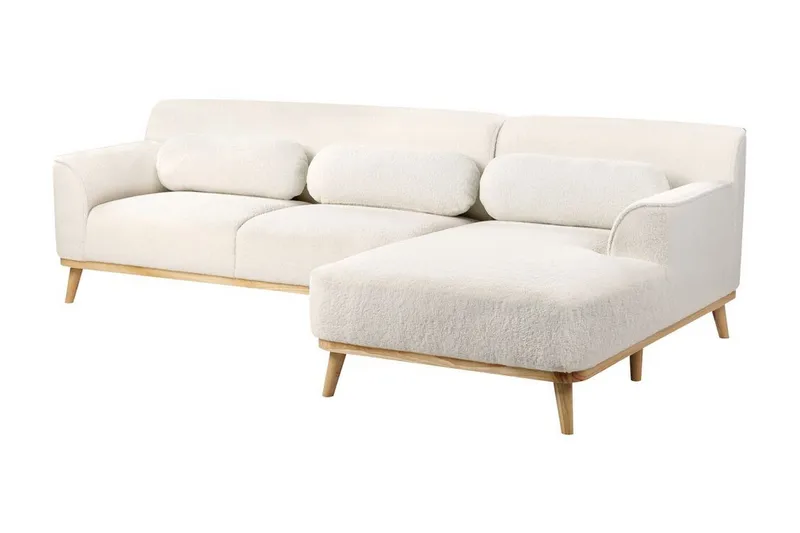 Bree Hjørnesofa 3-personers - Hvid/Lyst træ - Møbler - Sofaer - Sovesofaer