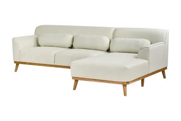Bree Hjørnesofa 3-personers - Hvid/Lyst træ - Møbler - Sofaer - Sovesofaer