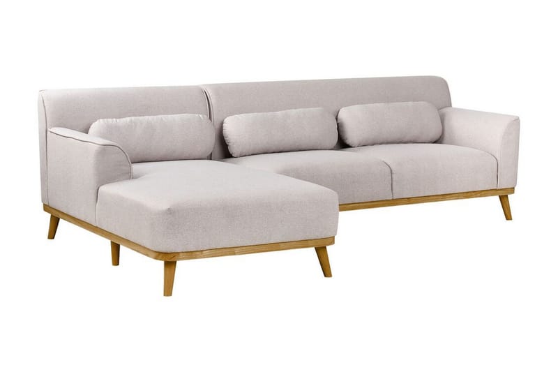 Bree Hjørnesofa 3-personers - Grå/Lyst træ - Møbler - Sofaer - Sovesofaer