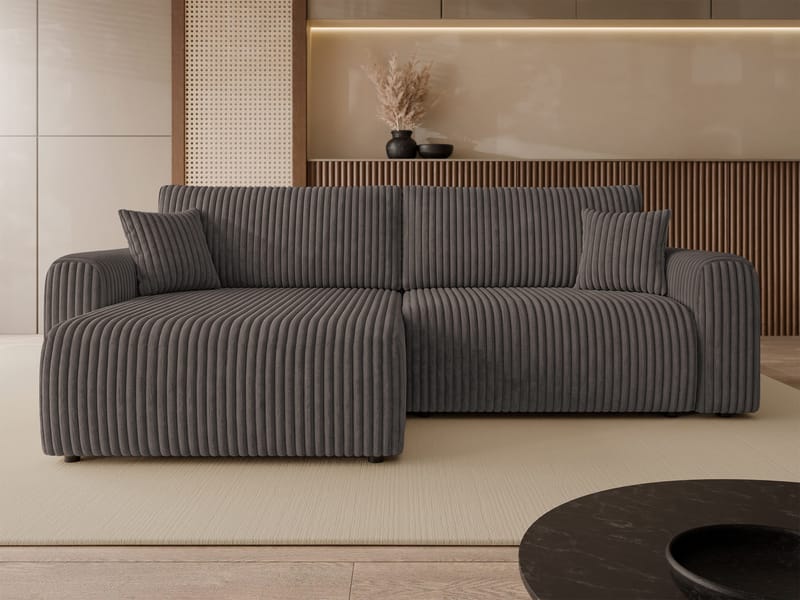 Brenor 3-personers sovesofa med chaiselong, venstrevendt - mørkebrun - Møbler - Sofaer - Sovesofaer