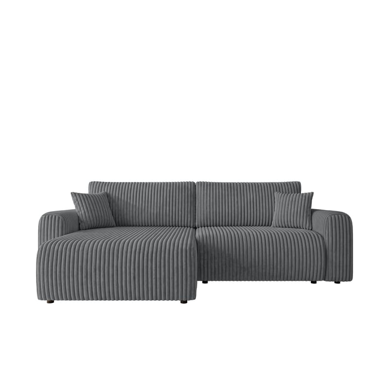 Brenor 3-personers sovesofa med chaiselong, venstrevendt, mørkegrå