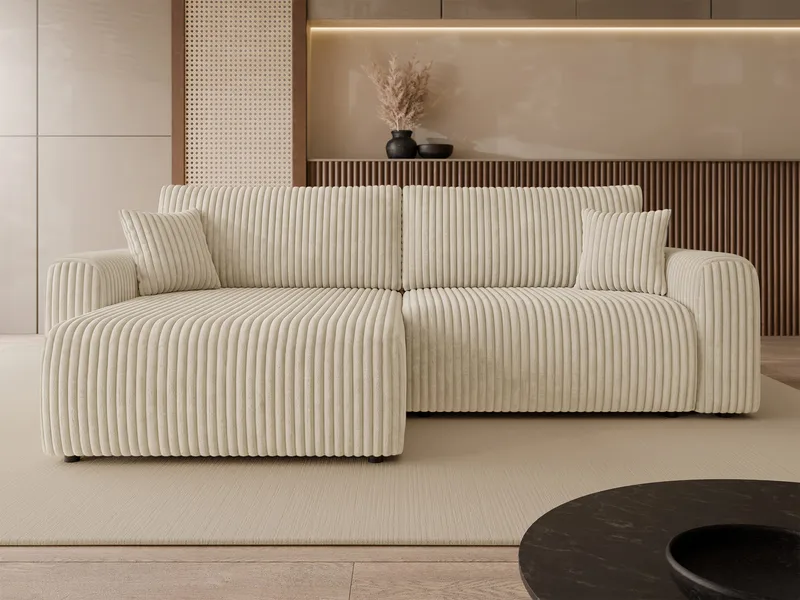 Brenor 3-personers sovesofa med chaiselong, venstrevendt - beige - Møbler - Sofaer - Sovesofaer