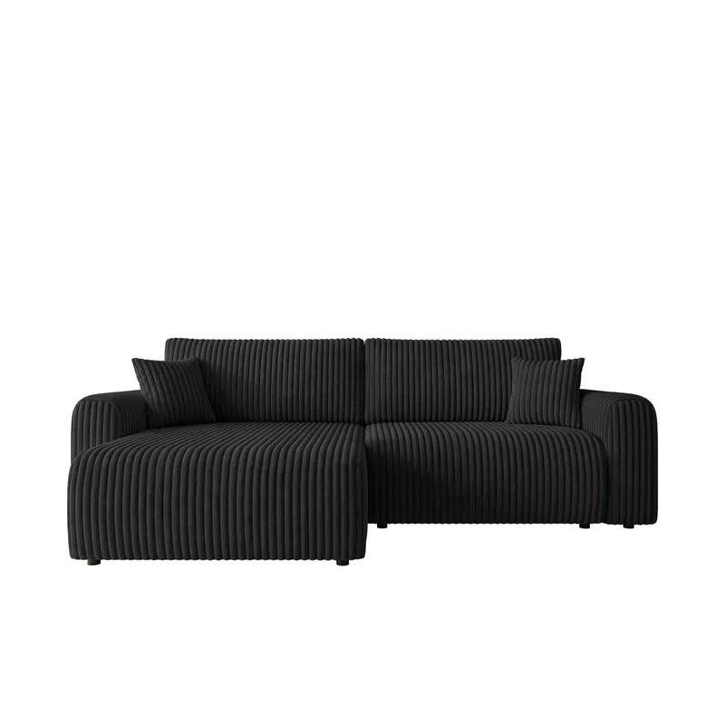 Brenor 3-personers sovesofa med chaiselong, venstrevendt, sort