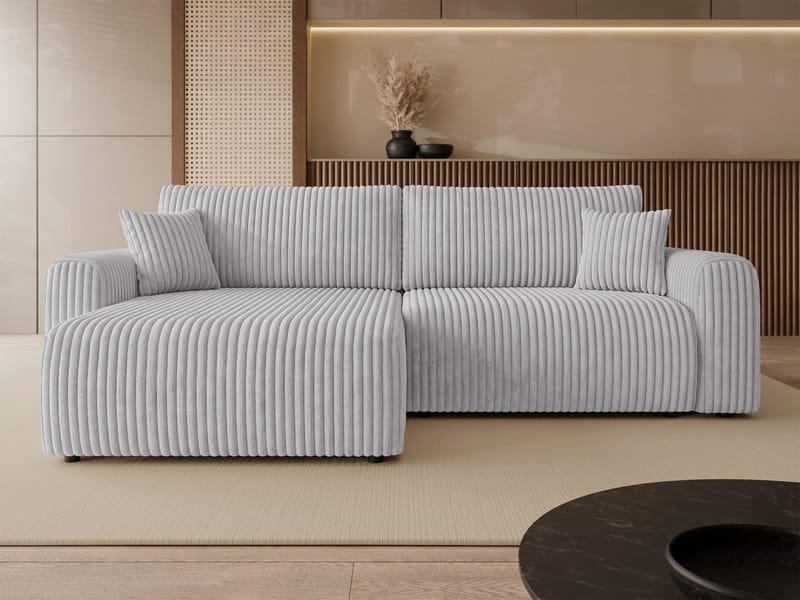 Brenor 3-personers sovesofa med chaiselong, venstrevendt - lysegrå - Møbler - Sofaer - Sovesofaer