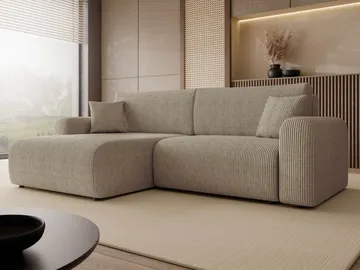 Brenor Sovesofa med chaiselong 3-personers - Mørk beige - Møbler - Sofaer - Sovesofaer