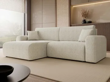 Brenor Sovesofa med chaiselong 3-personers - Beige - Møbler - Sofaer - Sovesofaer