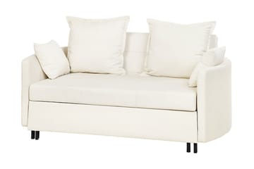 Brinkburn 2-personers Sovesofa med Runde Armlæn i Stof - Cremehvid - Møbler - Sofaer - Sovesofaer