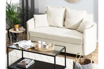 Brinkburn 2-personers Sovesofa med Runde Armlæn i Stof - Cremehvid - Møbler - Sofaer - Sovesofaer