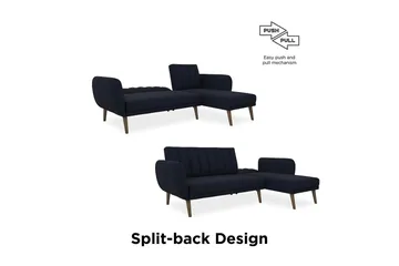 Brittany Chaiselongsovesofa Marineblå - Novogratz - Møbler - Sofaer - Sovesofaer