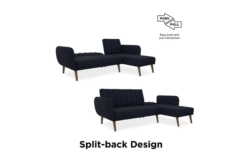 Brittany Chaiselongsovesofa Marineblå - Novogratz - Møbler - Sofaer - Sovesofaer