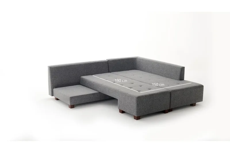 Brunei hjørnesovesofa Højre - Grå - Møbler - Sofaer - Sovesofaer