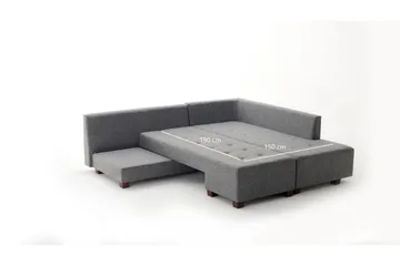 Brunei hjørnesovesofa Højre - Grå - Møbler - Sofaer - Sovesofaer