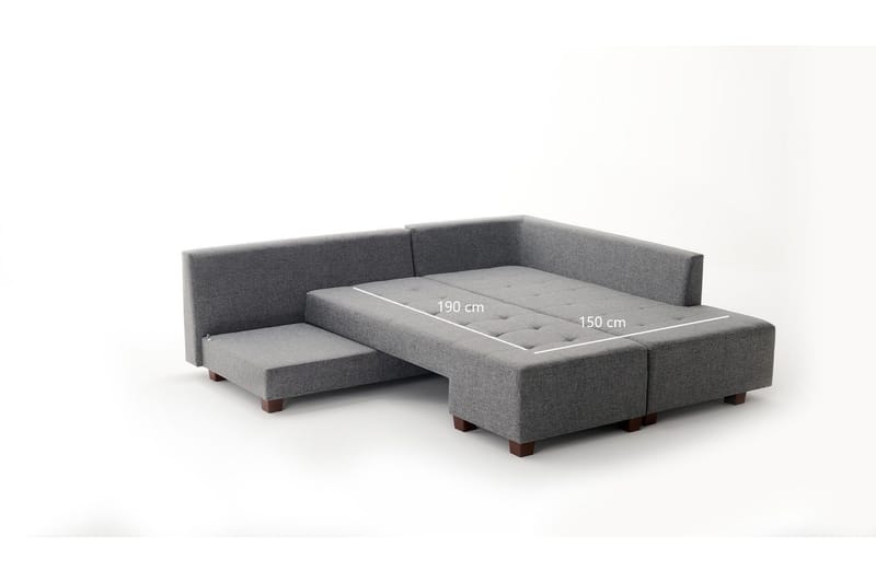 Brunei hjørnesovesofa Højre - Grå - Møbler - Sofaer - Sovesofaer