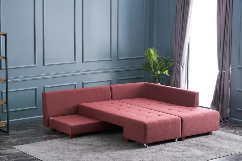 Brunei hjørnesovesofa Højre - Rød - Møbler - Sofaer - Sovesofaer