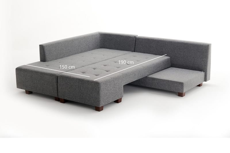Brunei hjørnesovesofa venstre - Grå - Møbler - Sofaer - Sovesofaer