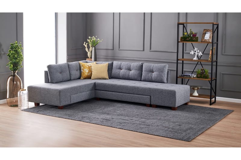 Brunei hjørnesovesofa venstre - Grå - Møbler - Sofaer - Sovesofaer