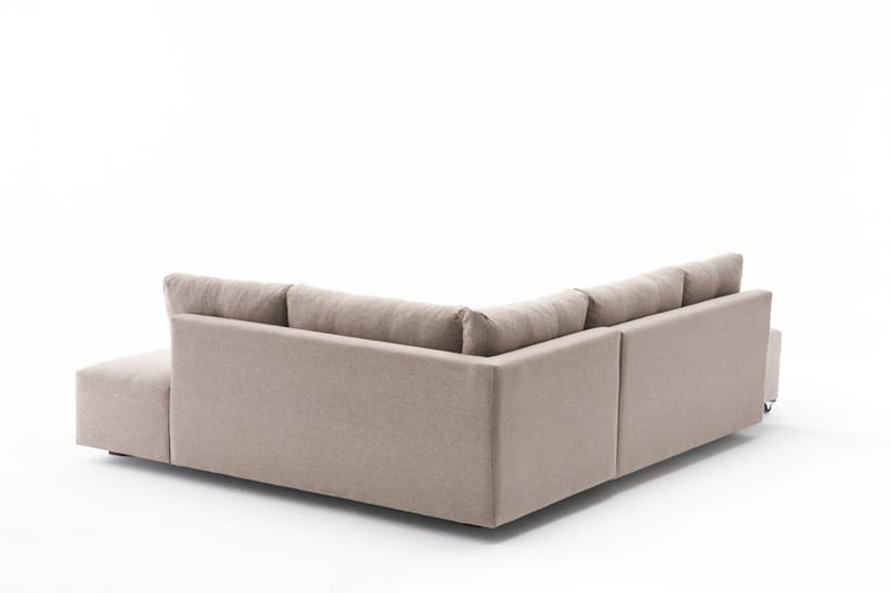 Brunei Sovesofa med Chaiselong Højre - Cremehvid/Sort - Møbler - Sofaer - Sovesofaer