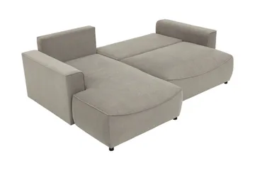 Burketown Sovesofa med Chaiselong 3-personers i Fløjl - Beige - Møbler - Sofaer - Sovesofaer