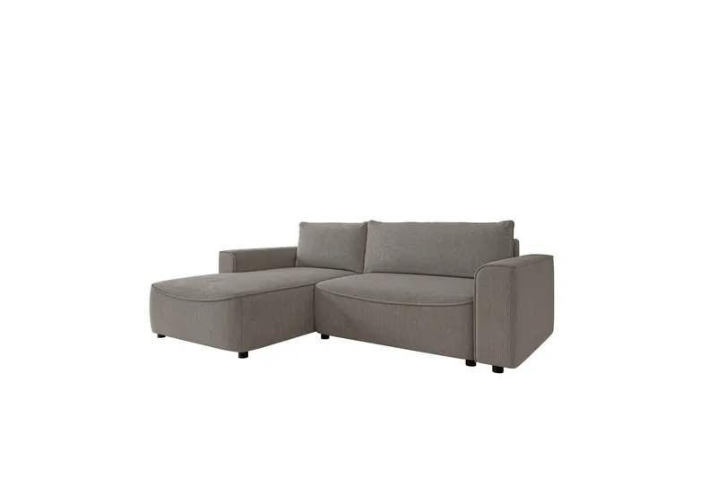 Burketown Sovesofa med Chaiselong 3-personers i Fløjl - Grå - Møbler - Sofaer - Sovesofaer