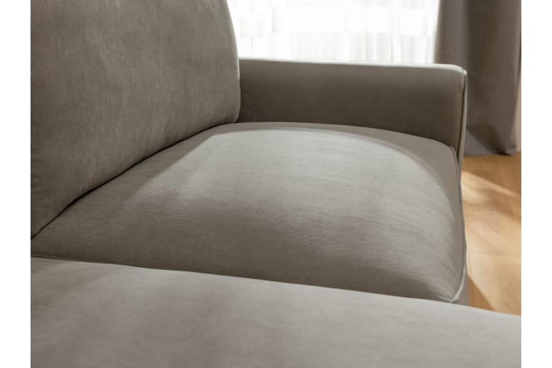 Burketown Sovesofa med Chaiselong 3-personers i Fløjl - Grå - Møbler - Sofaer - Sovesofaer