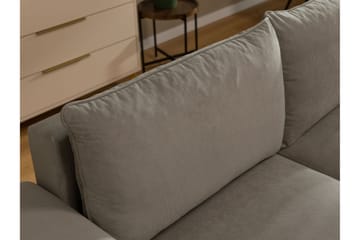 Burketown Sovesofa med Chaiselong 3-personers i Fløjl - Grå - Møbler - Sofaer - Sovesofaer