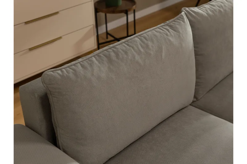 Burketown Sovesofa med Chaiselong 3-personers i Fløjl - Beige - Møbler - Sofaer - Sovesofaer