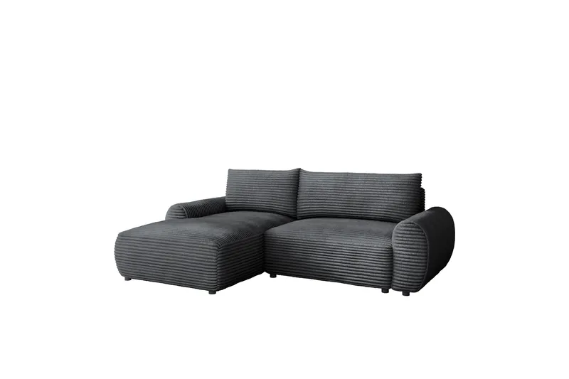 Burman Sovesofa med Chaiselong 3-personers i Manchester - Grå - Møbler - Sofaer - Sovesofaer