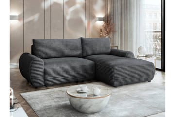 Burman Sovesofa med Chaiselong 3-personers i Manchester - Grå - Møbler - Sofaer - Sovesofaer