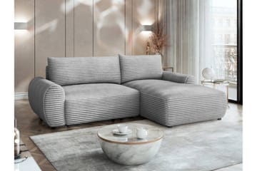 Burman Sovesofa med Chaiselong 3-personers i Manchester - Grå - Møbler - Sofaer - Sovesofaer