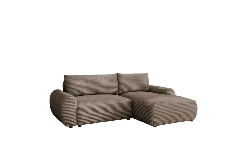 Burman Sovesofa med Chaiselong 3-personers i Manchester - Brun - Møbler - Sofaer - Sovesofaer