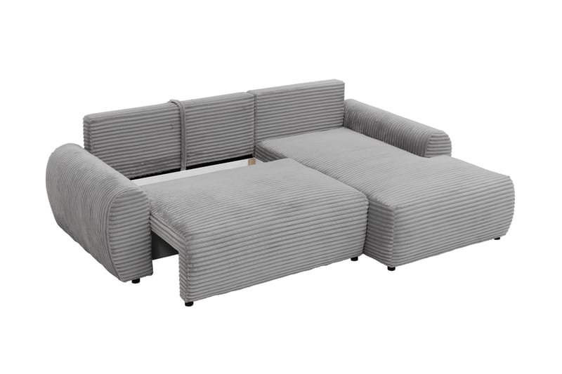Burman Sovesofa med Chaiselong 3-personers i Manchester - Grå - Møbler - Sofaer - Sovesofaer