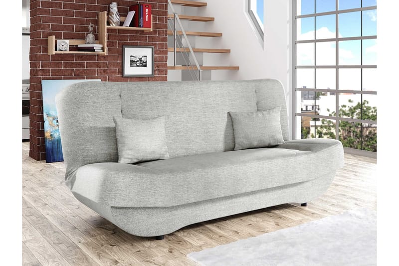 Burralla 3-personers Rektangulær Sovesofa 118x184 cm med Opbevaring i Stof - Grå - Møbler - Sofaer - Sovesofaer