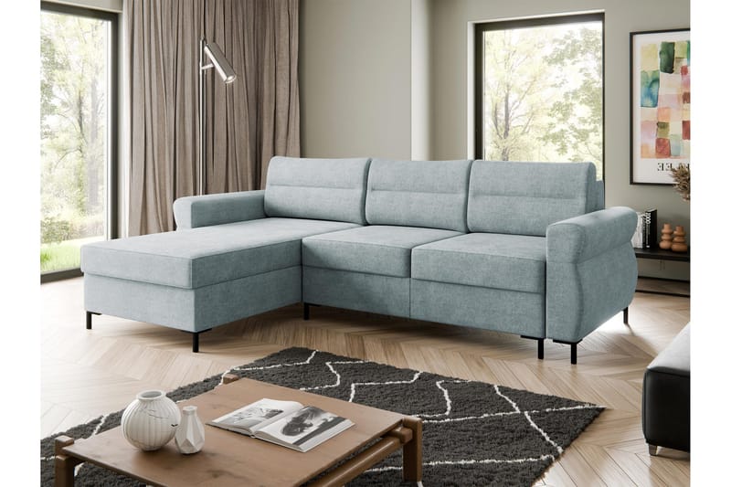 Busness Sovesofa med Chaiselong 3-personers i Plys - Grå - Møbler - Sofaer - Sovesofaer