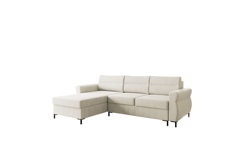 Busness Sovesofa med Chaiselong 3-personers i Plys - Beige - Møbler - Sofaer - Sovesofaer