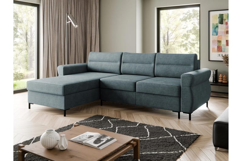 Busness Sovesofa med Chaiselong 3-personers i Plys - Grå - Møbler - Sofaer - Sovesofaer