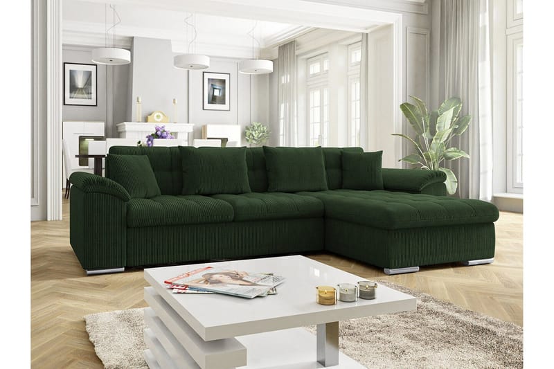 Camior 3-sits Hörnbäddsoffa Dark green - Møbler - Sofaer - Sovesofaer