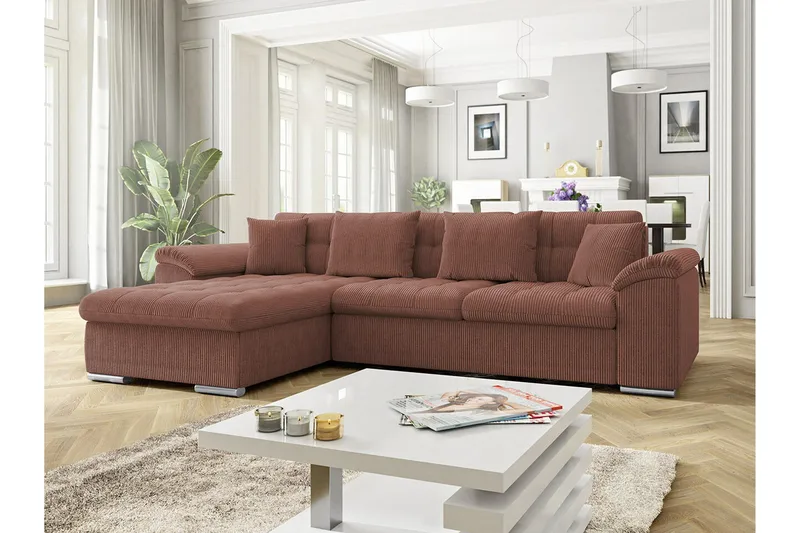 Camior 3-sits Hörnbäddsoffa NO_BRAND Brown - Møbler - Sofaer - Sovesofaer