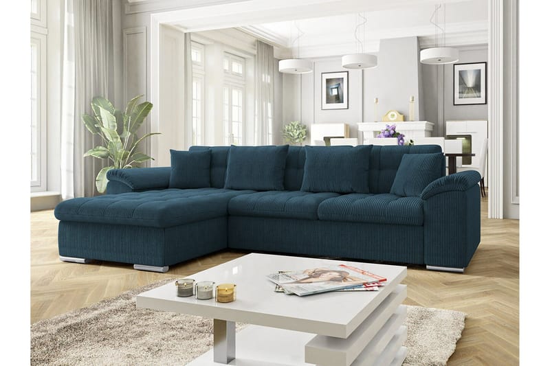 Camior 3-sits Hörnbäddsoffa NO_BRAND Dark blue - Møbler - Sofaer - Sovesofaer