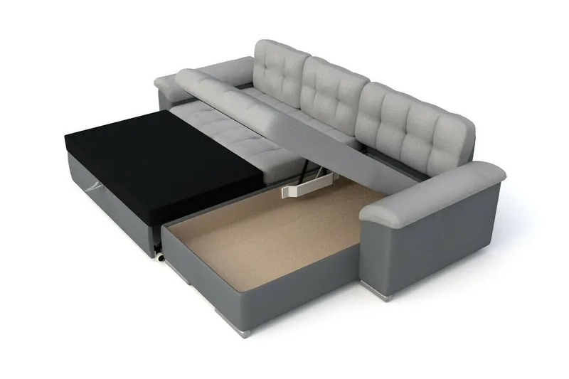 Camior 3-sits Hörnbäddsoffa NO_BRAND Grey - Møbler - Sofaer - Sovesofaer