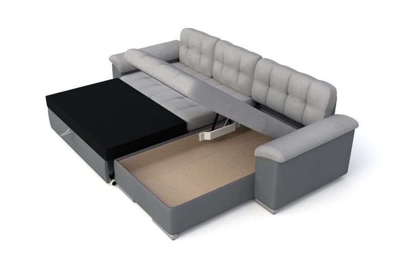 Camior 3-sits Hörnbäddsoffa NO_BRAND Grey - Møbler - Sofaer - Sovesofaer