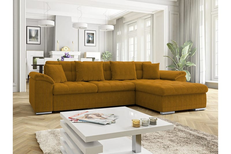 Camior 3-sits Hörnbäddsoffa NO_BRAND Yellow - Møbler - Sofaer - Sovesofaer