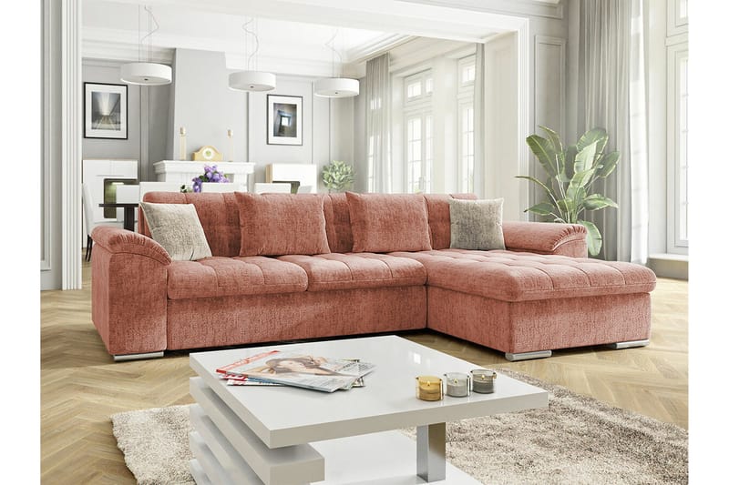 Camior 3-personers Hjørnesovesofa - Lyserød - Møbler - Sofaer - Sovesofaer