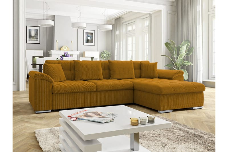 Camior 3-personers Hjørnesovesofa - Gul - Møbler - Sofaer - Sovesofaer
