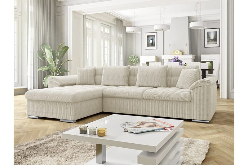 Camior 3-personers Hjørnesovesofa - Beige/Lys beige - Møbler - Sofaer - Sovesofaer