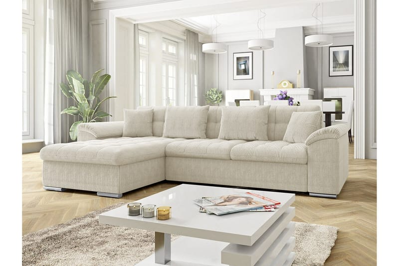 Camior 3-personers Hjørnesovesofa - Beige/Lys beige - Sovesofaer - Hjørnesovesofa