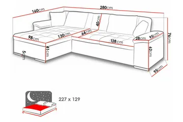 Camior 3-personers hjørnesovesofa - Møbler - Sofaer - Sovesofaer